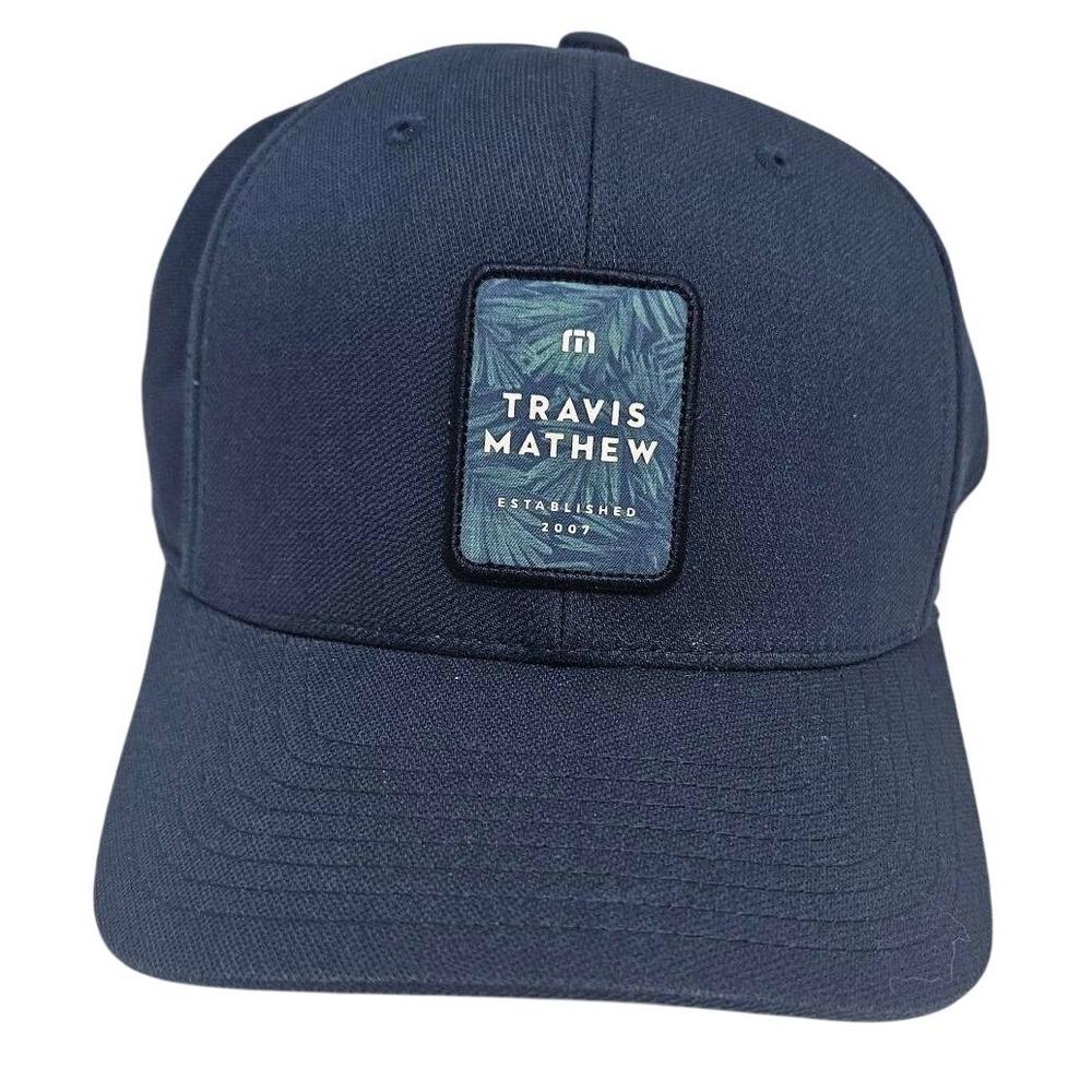 Travis‎ Mathew For Sail Flexfit Baseball Cap L XL Navy Blue Golf Athletic